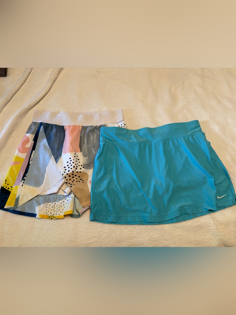 Nike Turquoise Athletic Skirt and Nike Pattern Skirt Bundle